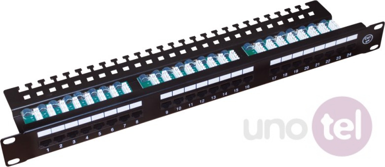 Patch panel UTP kat.5e 24 porty złącza LSA z półką 1U 19" ALANTEC PK013