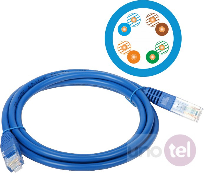 Patchcord UTP kat.5e PVC 5.0m niebieski ALANTEC Patchcord UTP kat.5e PVC 5.0m niebieski ALANTEC