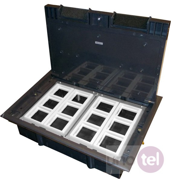 Puszka podłogowa (floorbox) 12M (45x45) regulowana głębokość, do podłogi technicznej (wylewka opcjonalnie)