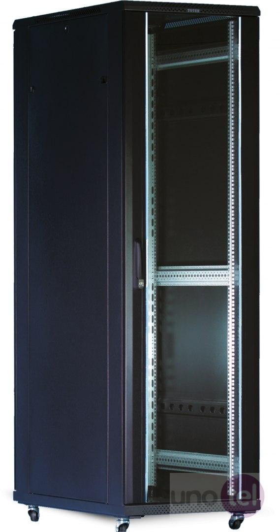 Szafa stojąca 42U 600x1000 czarna ( drzwi szklane przód/drzwi pełne metalowe tył) G7 Toten