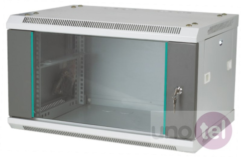 Szafa wisząca rack 4U 600x450 szara drzwi szklane Q-LANTEC