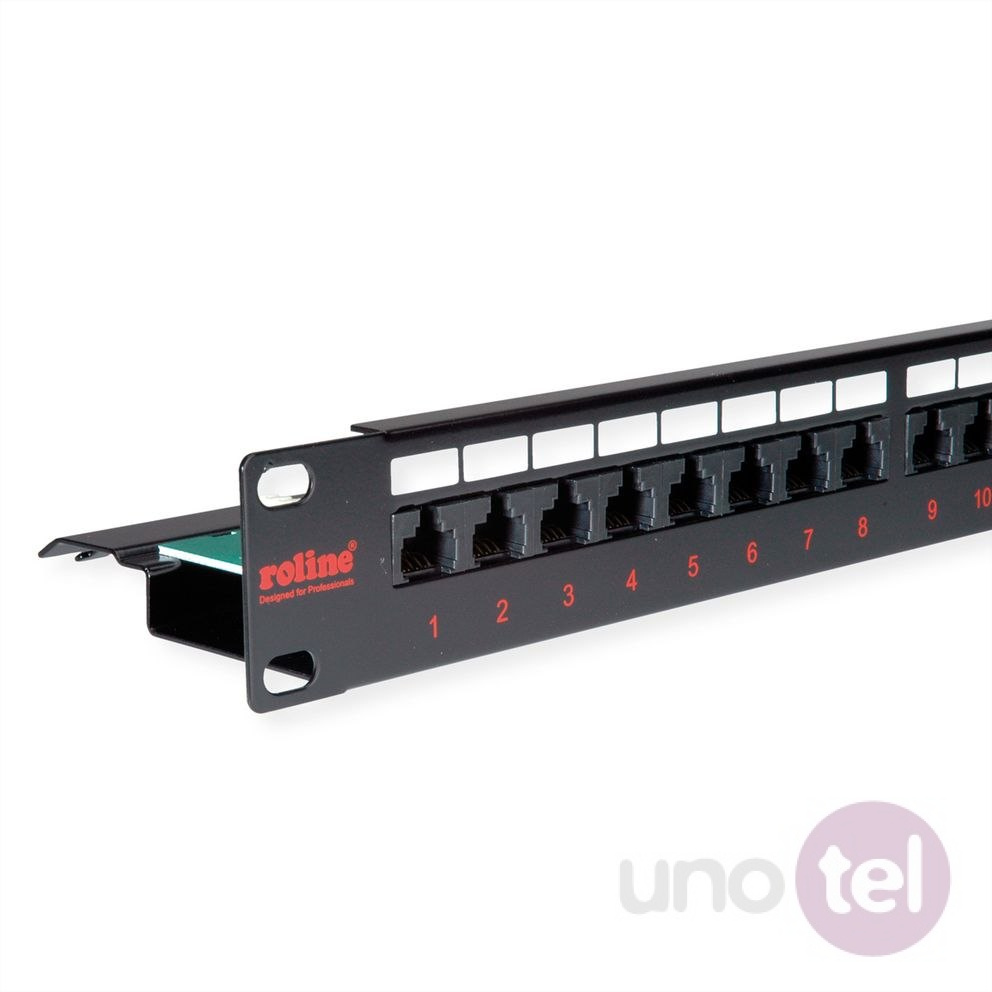 Patch Panel UTP Kat.6 24xRJ45 19" czarny ROLINE Patch Panel UTP Kat.6 24xRJ45 19" czarny ROLINE