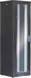 Szafa rack 24U 600x600 drzwi szklane przód/metalowe tył WireArte