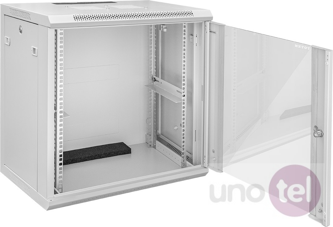 Szafa wisząca rack 12u 600x450 szara szklane drzwi Toten W.12U.450.SZ Szafa wisząca rack 12u 600x450 szara szklane drzwi Toten W.12U.450.SZ