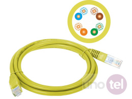 Patchcord U/UTP kat.5e PVC 0,25m żółty ALANTEC KKU5ZOL0.25