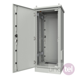 Szafa przemysłowa rack IP55 19'' 42U 800x800 drzwi metalowe, kolor szary MR.IP55G42U88.03