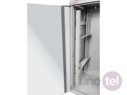 Szafa wisząca rack 19'' 15U 600x450 szara drzwi szklane Q-LANTEC SW-15U-600-450-N-DSJ-OP-RP-B-S