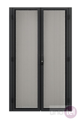 Drzwi dzielone/dwuskrzydłowe czarne do szaf 42U szer. 800mm TOTEN