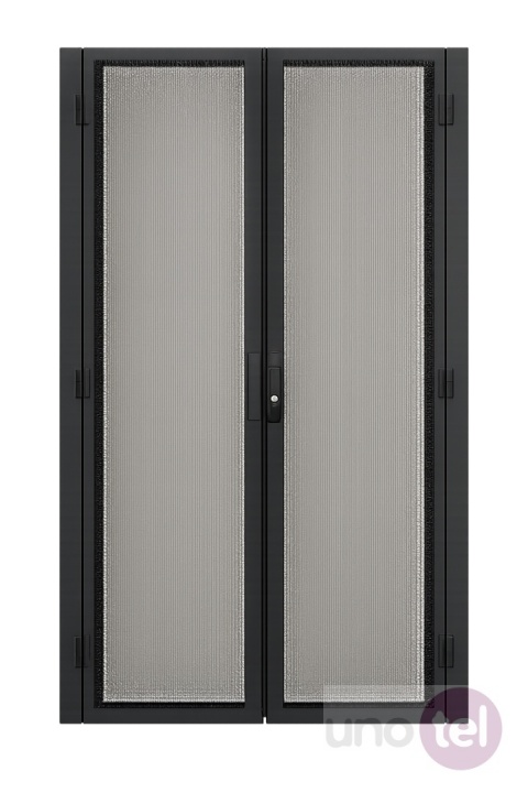 Drzwi dzielone/dwuskrzydłowe czarne do szaf 42U szer. 800mm TOTEN