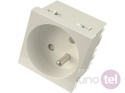 Gniazdo elektryczne 45x45, białe - 2P+Z PZ01B