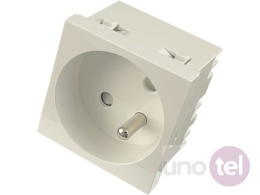 Gniazdo elektryczne 45x45, białe - 2P+Z PZ01B