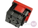 Gniazdo elektryczne 45x45 z kluczem, czerwone - 2P+Z PZ01