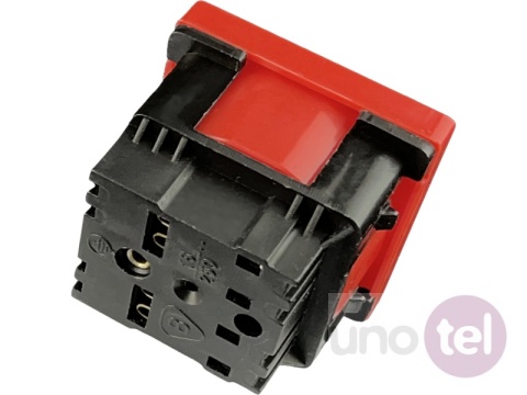 Gniazdo elektryczne 45x45 z kluczem, czerwone - 2P+Z PZ01