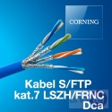 Kabel kat.7 S/FTP 4x2x23AWG LSZH/FRNC Dca niebieski  1000m - CORNING