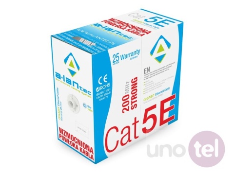 Kabel U/UTP kat.5e powłoka STRONG PVC 4x2x24AWG 305m Alantec KIU5STR305