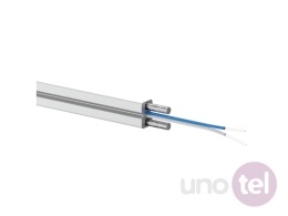 Kabel światłowodowy OS2 FTTH płaski SM 2J 9/125 LSOH Dca biały, wzmocnienie FRP - ALANTEC FOK-W2J-SM-A-B-D