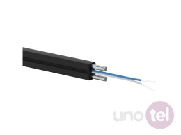 Kabel światłowodowy OS2 FTTH płaski SM 2J 9/125 LSOH Dca czarny, wzmocnienie FRP - ALANTEC FOK-W2J-SM-A-C-D