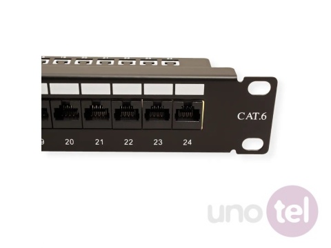 Patch Panel 19'' Kat.6 24xRJ45 UTP czarny VALUE 26.99.0362