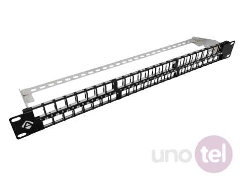 Patch panel 19'' modularny 48 portów 1U z podporą niewyposażony ALANTEC PK046