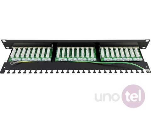 Patch panel STP kat.6 24 porty złącza LSA 1U 19'' Q-LANTEC PK-S6-1