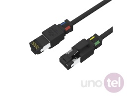 Patchcord S/FTP kat.6A LSOH 3m czarny z obrotowym pierścieniem identyfikacyjnym KKS6ABLK3.0R