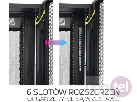 Szafa Serwerowa 42U 800x1200 WireArte DC ( Wersja Flat Pack, Nośność 1500 kg, Drzwi perforowane) SS-42U-800-1200-WA01-F