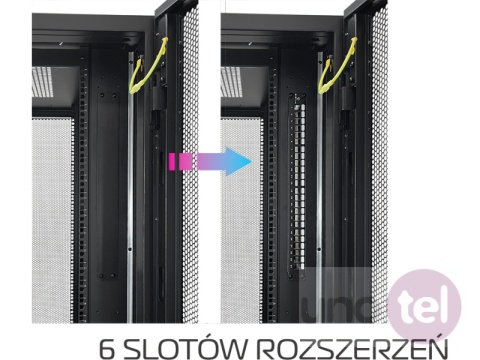 Szafa serwerowa 42U 19'' 1000x1000 WireArte DC – jedno i dwuskrzydłowe drzwi perforowane, Flat-pack
