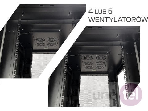 Szafa serwerowa 42U 19'' 600x1000 WireArte DC – jedno i dwuskrzydłowe drzwi perforowane, Flat-pack