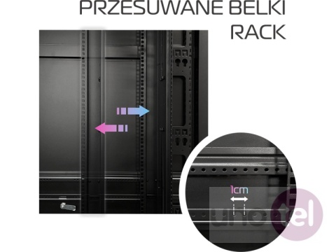 Szafa serwerowa 42U 19'' 800x800 WireArte DC – jedno i dwuskrzydłowe drzwi perforowane, Flat-pack