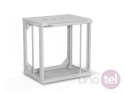 Szafa wisząca 19'' 12U 600x450, drzwi szklane, tył osłona pełna demontowalna, szara, Flat Pack SW-12U-600-450-01-SF