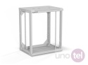 Szafa wisząca 19'' 15U 600x450, drzwi szklane, tył osłona pełna demontowalna, szara, Flat Pack SW-15U-600-450-01-SF