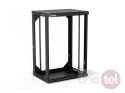 Szafa wisząca 19'' 18U 600x450, złożona, drzwi szklane, tył osłona pełna demontowalna, czarna SW-18U-600-450-01-CA