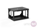 Szafa wisząca 19'' 6U 600x450, drzwi szklane, tył osłona pełna demontowalna, czarna, Flat Pack SW-6U-600-450-01-CF