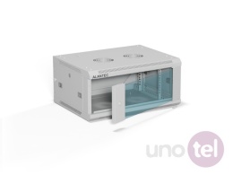 Szafa wisząca rack 19'' 4U 600x450 ALANTEC – szara, drzwi szklane, wersja złożona SW-4U-600-450-01-SA