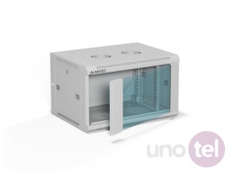 Szafa wisząca rack 19'' 6U 600x450 ALANTEC – szara, drzwi szklane, wersja złożona SW-6U-600-450-01-SA