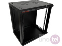 Szafa wisząca rack 19'' 9U 600x450 drzwi szklane kolor czarny