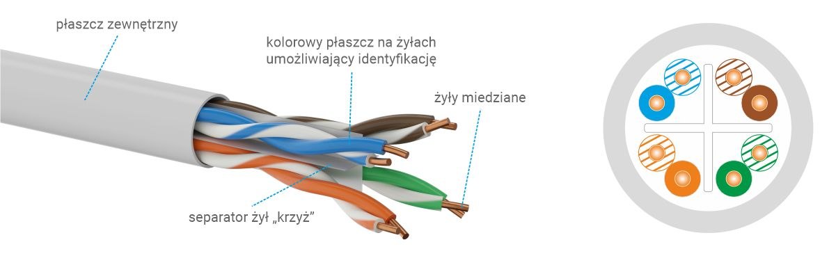 Przekrój kabla UTP kat.6